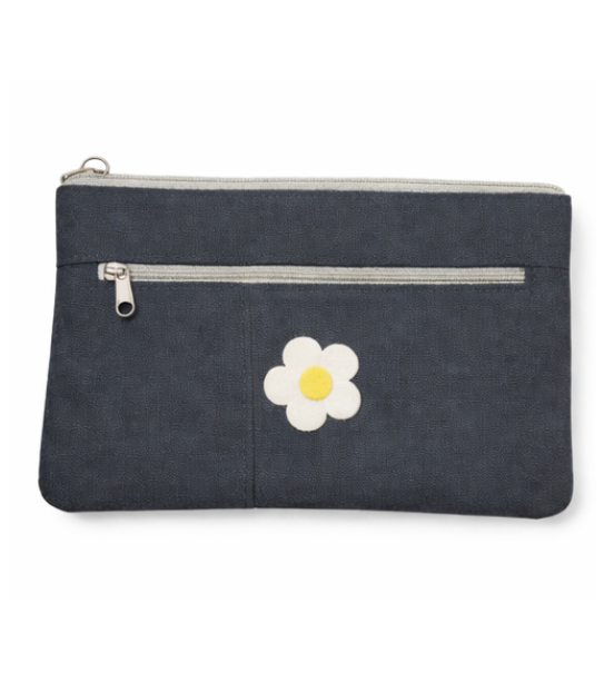 Pochette-pads-menstruelles avec double compartiment pour pads propres et pads utilisés, pratique et hygiénique pour le quotidien.